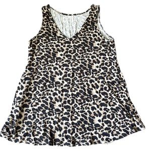 Bishuige Leopard Print Flared Shirt Large